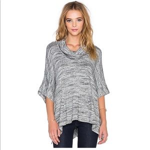Splendid Brushed Tri-Blend Poncho in Heather Grey